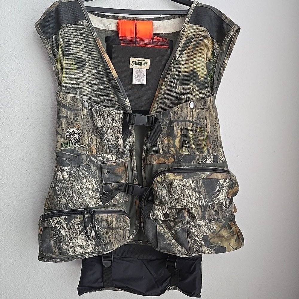 Field Staff By Mossy Oak Camo Full Strut Turkey Hunting Vest Size 2x-3X w/Seat